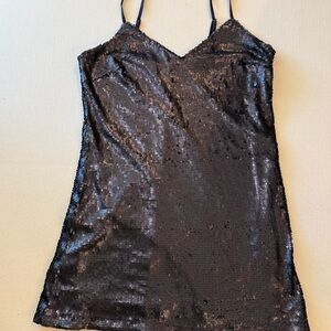 Aqua Midnight Blue Sequin Accent